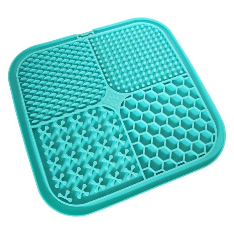 

Durable Pet Feeding Mats With Textured Surfaces And Suction Cups Promotes Long Meal time Dishwasher Safe Licking Mats синий