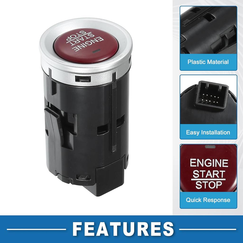 Push Button Starter Switch No.35881T5HH41 Engine Start Stop Switch Button for Honda Fit 2015 2016 2017 2018 Silver Tone