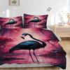 3pcs Pink Flamingo Art Duvet Cover Set -Includes 1 Duvet Cover and 2 Pillowcases, No Quilt Core, All-Season Home Decor  yy251111181