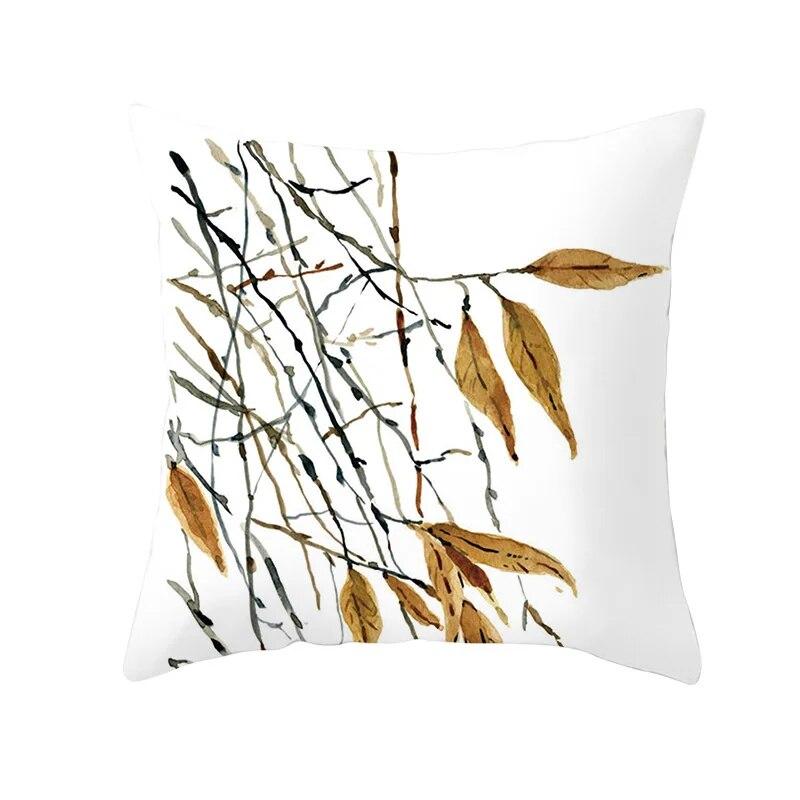 Bedroom Sofa Living Room Pillowcase Autumn Maple Leaf  Fresh Print Floral Plant Cushion Cover