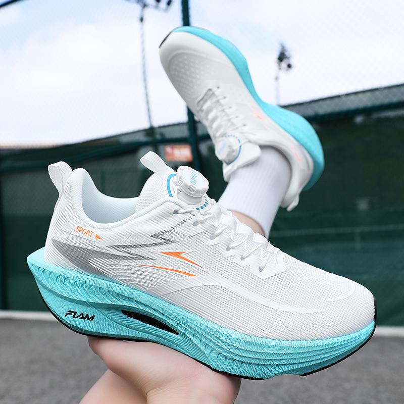 Women Rotating Buckle Carbon Board Marathon Men Sports Lightweight shoes Women Athletic Nonskid Sneakers Men Casual Running Shoe
