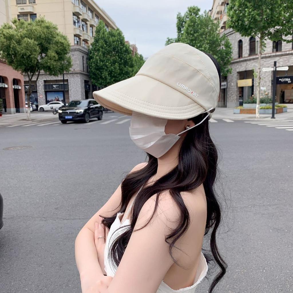 Hat Women'S Spring Summer Uv Protection Sun Hat Big Brim Face Cover Quick Drying Peaked Hat Cycling Sun Protection Sun Hat