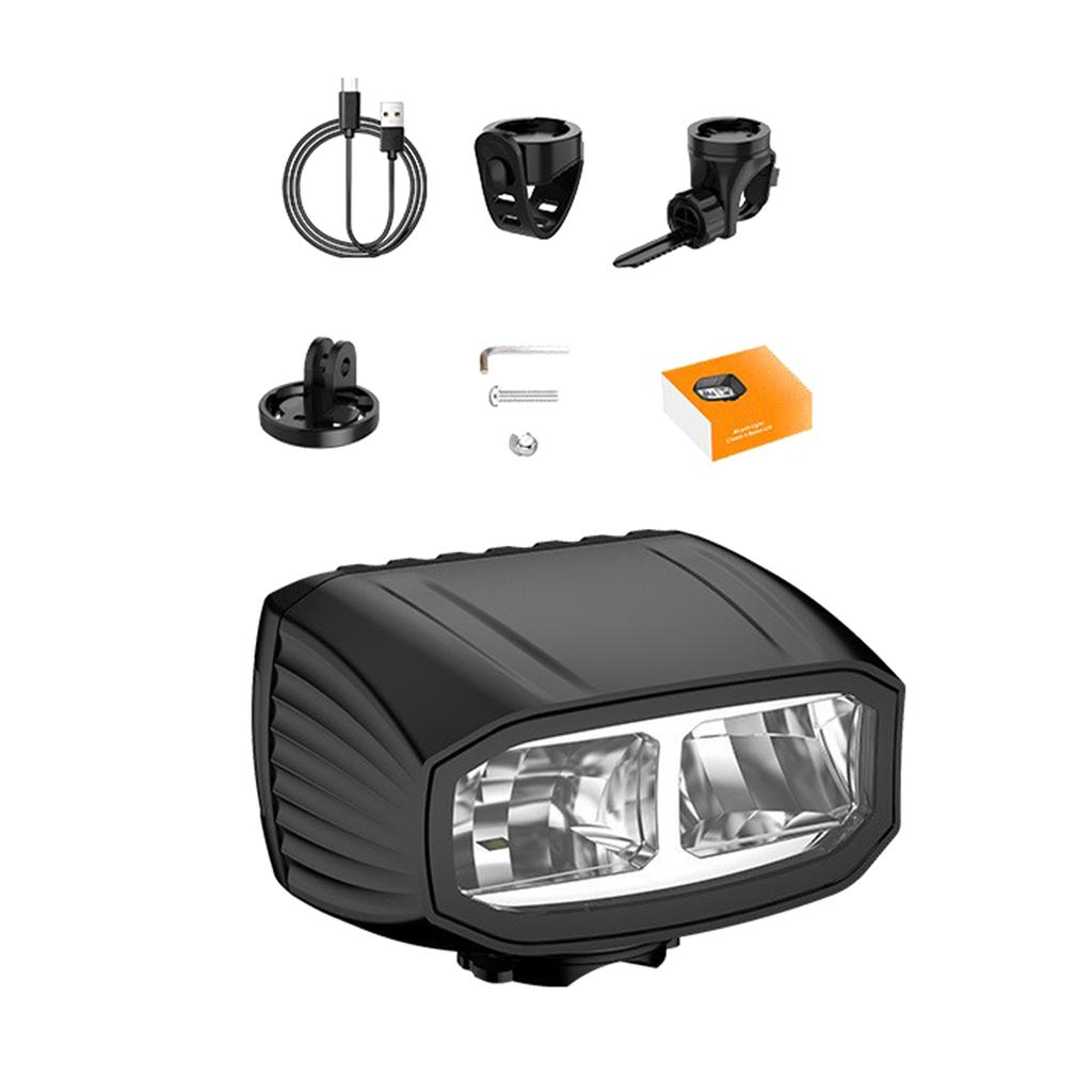 Shockproofed Bike Front Light High Capacity Battery Charging Bicycles Headlight for Low Light Trail Night Cycling