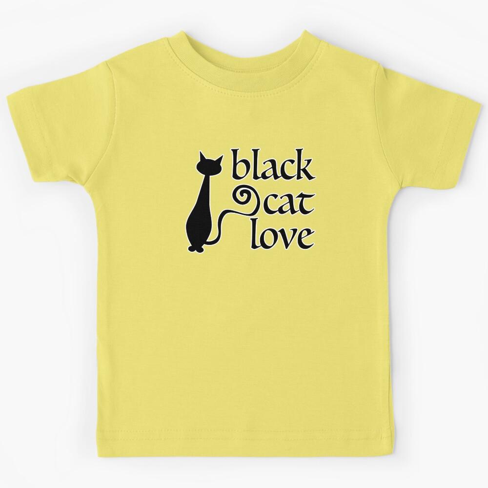 Black Cat Love Kids T-Shirt 140