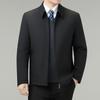 Men's High-Grade Cotton Padded Jacket - Autumn/Winter Stand-up Collar for Middle-aged Wear, Warm Outerwear.
