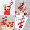 2 Pcs Simulated Plum Blossom Cake Topper Red Vibrant Branches For Birthday Party Festival Baby Shower Dessert Decoration Food