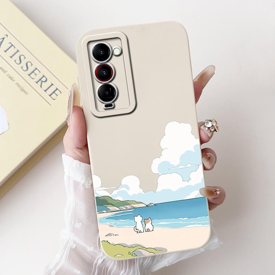 For Tecno Camon 18 Premier Case CH9 CH9n Shockproof Silicone Soft Bumper For Tecno Camon 18 P 18P 18i Camon18 Flower Phone Cover