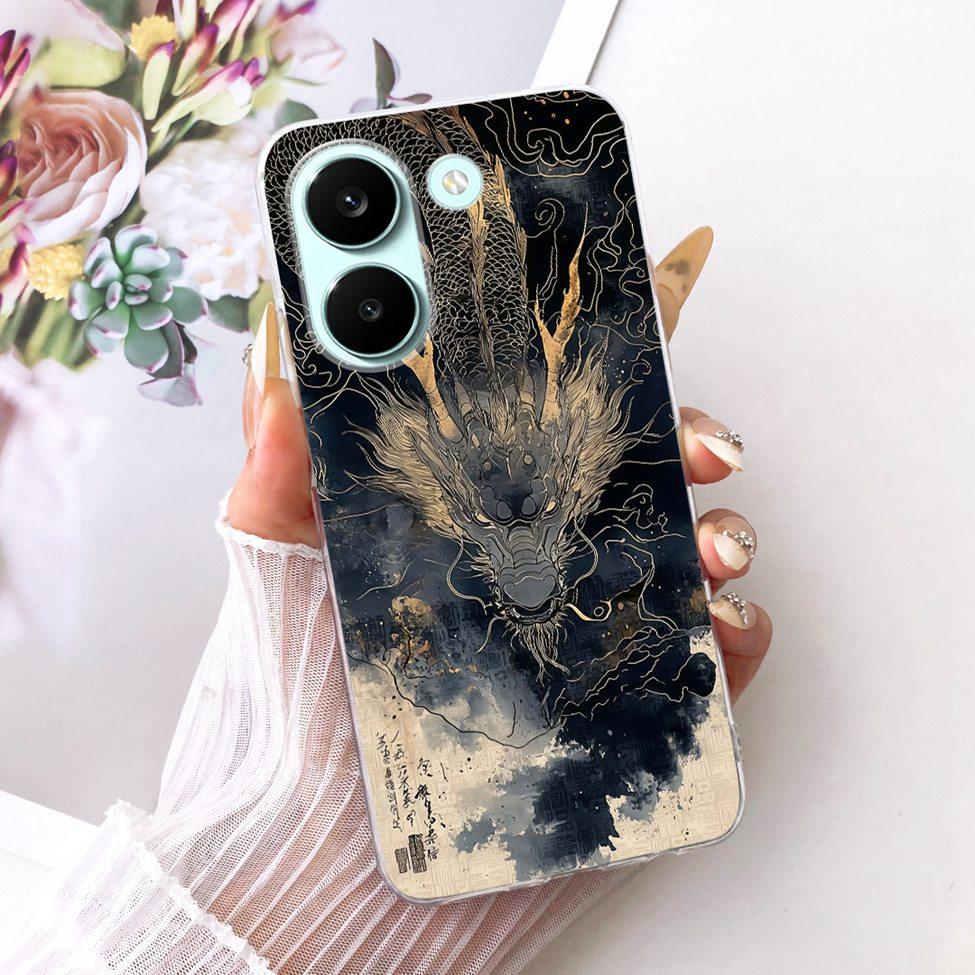6.59'' Case For Xiaomi Poco X8 Pro 5G Cover Transparent Fashion Flowers Cute Cat Cool Painted Soft Casing 2511FPC34G