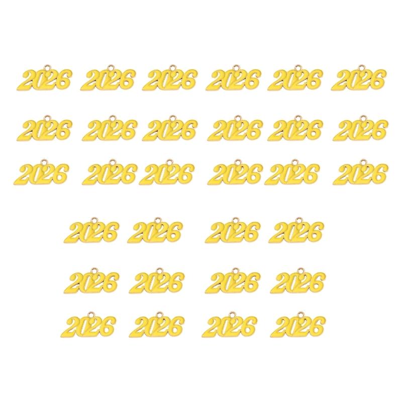 Sturdy Alloy 2026 Year Necklace Pendant Commemorating Life Event Comfort Fit For Daily Wear Elegant Accessory