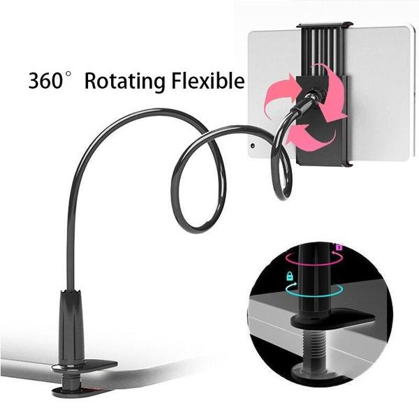 360 Grad drehbarer, flexibler Handyhalter mit langen Armen, für den Schreibtisch, Bett, Lazy Bracket, Telefonständer für Mobiltelefone und Tablets schwarz
