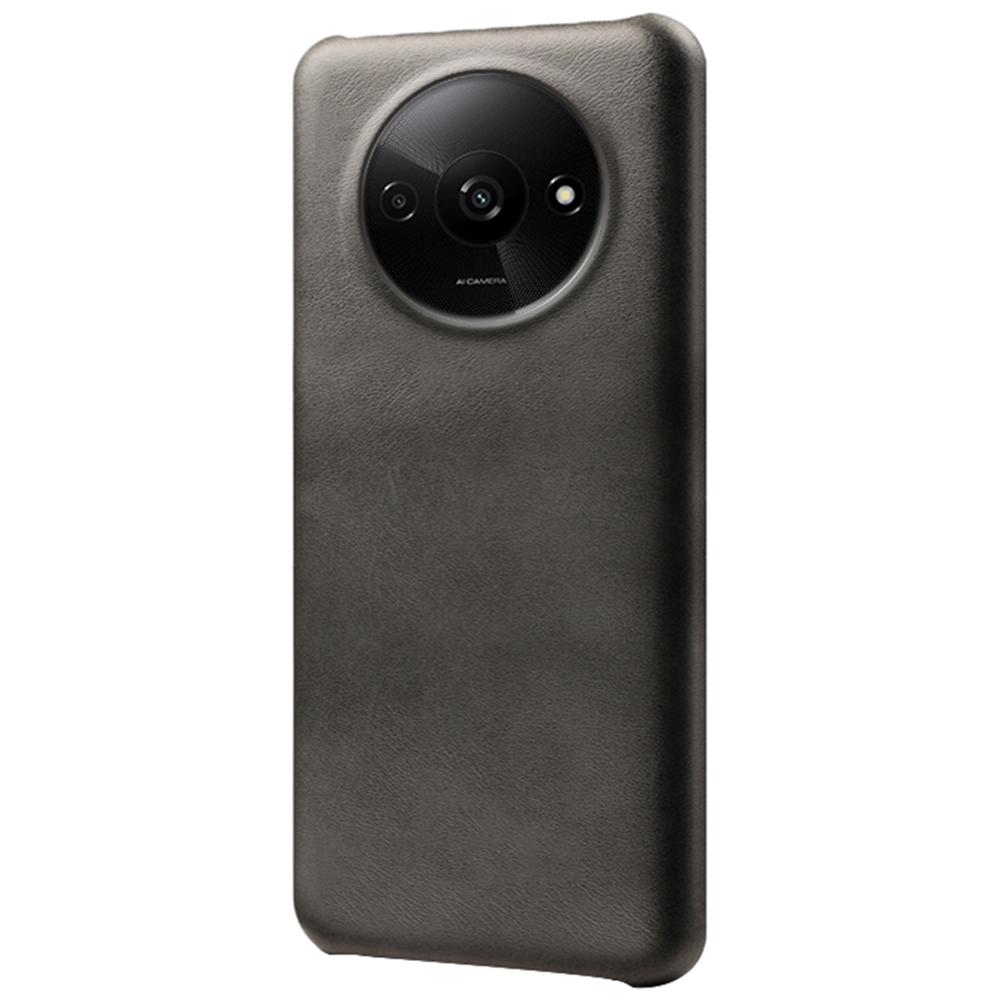 

For Xiaomi Redmi A3 4G/Poco C61 4G Case Calf Texture Leather Coated PC Shell Slim Cover Black