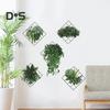 6 ks 3D mřížka nálepka se zelenými rostlinami odnímatelná vodotěsná PVC samolepící samolepicí obývací pokoj ložnice kancelář nástěnné umění dekorace zeleň