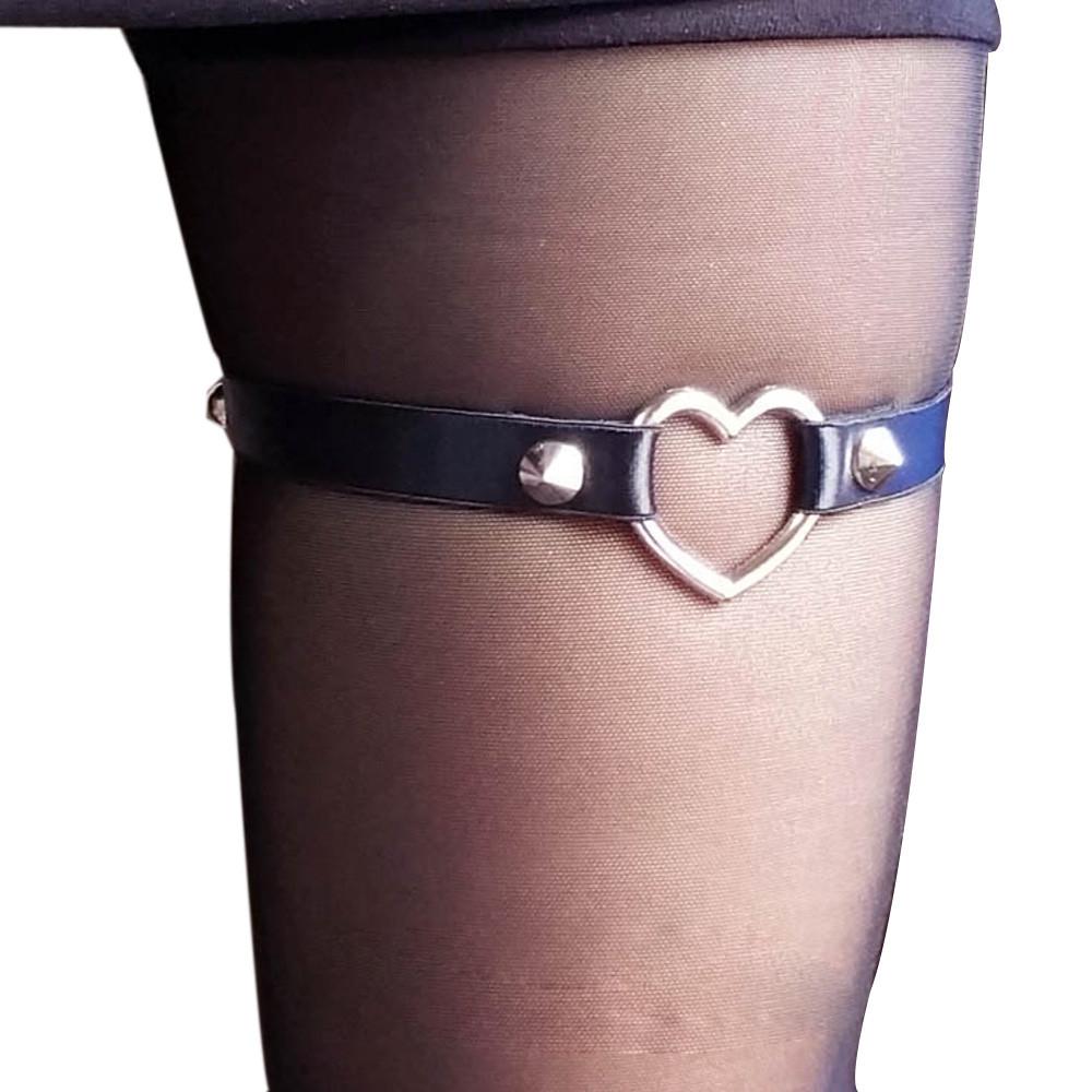 

Women Girl Sexy Punk Stud Leg Garter Heart Cosplay Spike Party