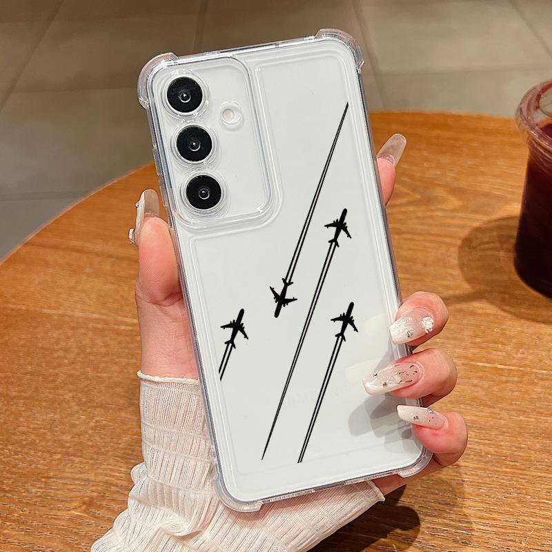 

Тонкий прозрачный чехол Aircraft Route Planet Print для Samsung S25 Ultra S24 FE S23 S22 A56 A36 A16 A55 A35, противоударный мягкий силиконовый чехол для телефона Samsung A34
