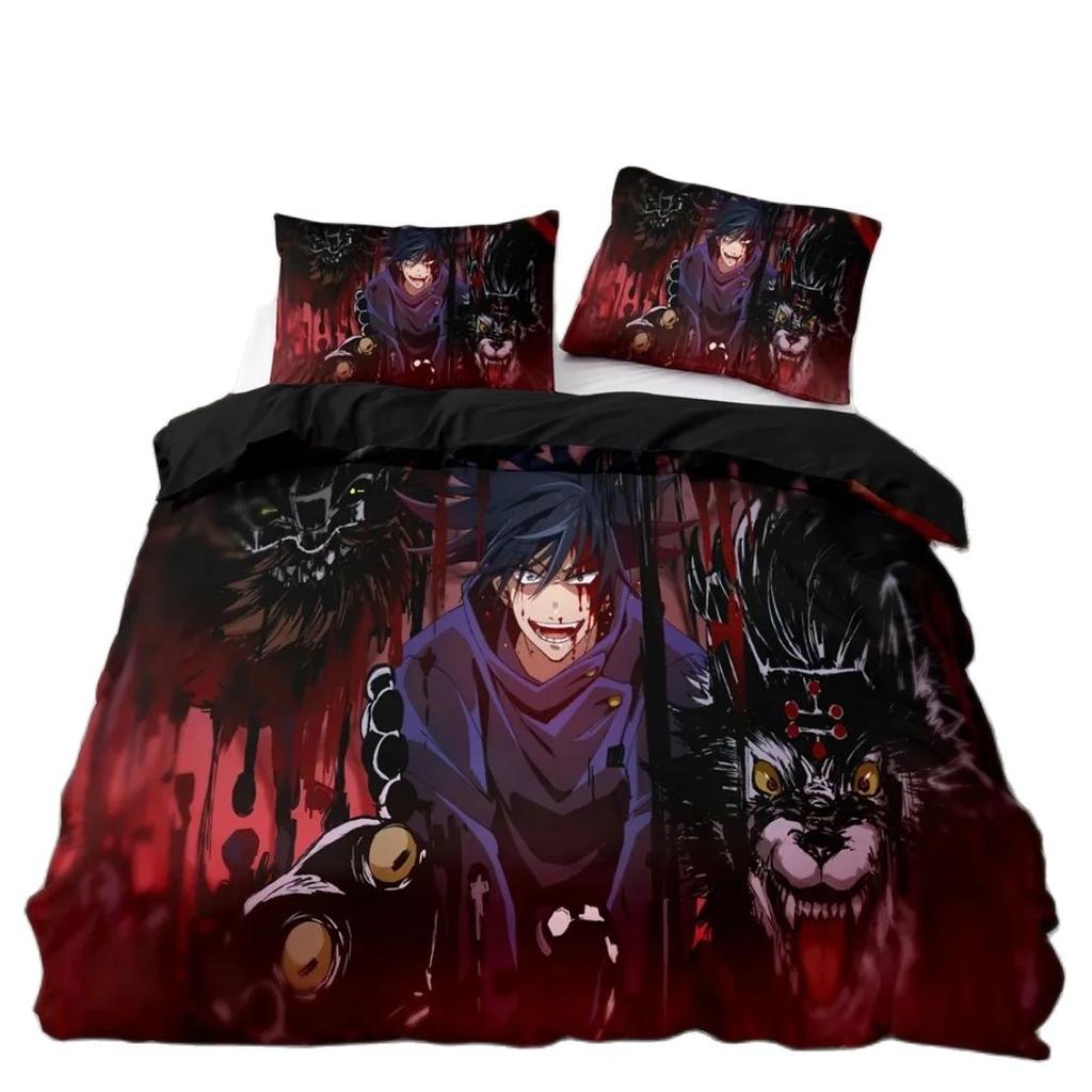 Jujutsu Kaisen Bedding Set,Satoru Gojo Bedding Set for Teenagers Boys Adults,Anime Famous Duvet Cover Sets Twin Queen King