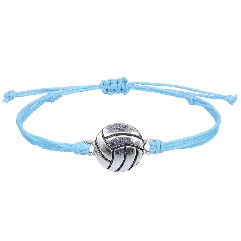 

Sports Ball Bracelet Adjustable Basketball Charm Bracelet Basketball Braided Cord Bracelet with Charm for Girl Women Men 1
