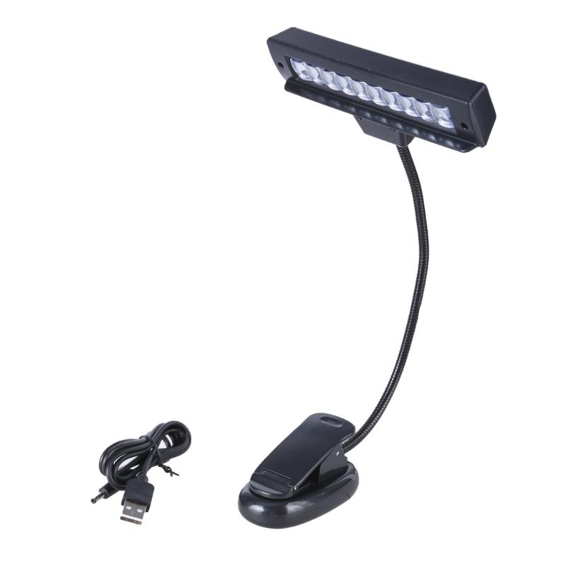 

Flexible Clip 10LED Lamp USB/Battery Double Power Supply for Book Reading &Outdoor Activity Clip Music Stand Light 1