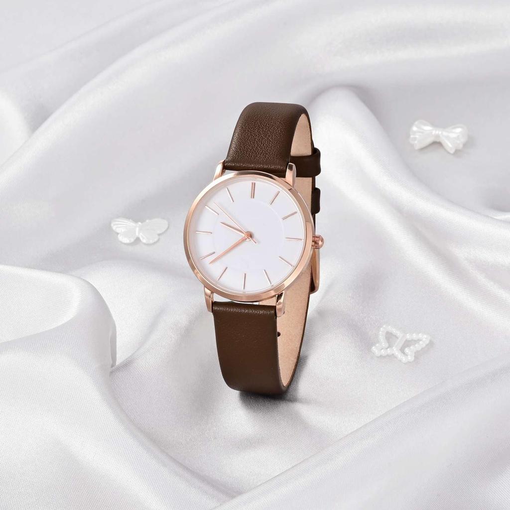 ANNEFIT Genuine Leather Watch Band, 13mm, Thin, Quick Release, Dark Brown with Gold Buckle