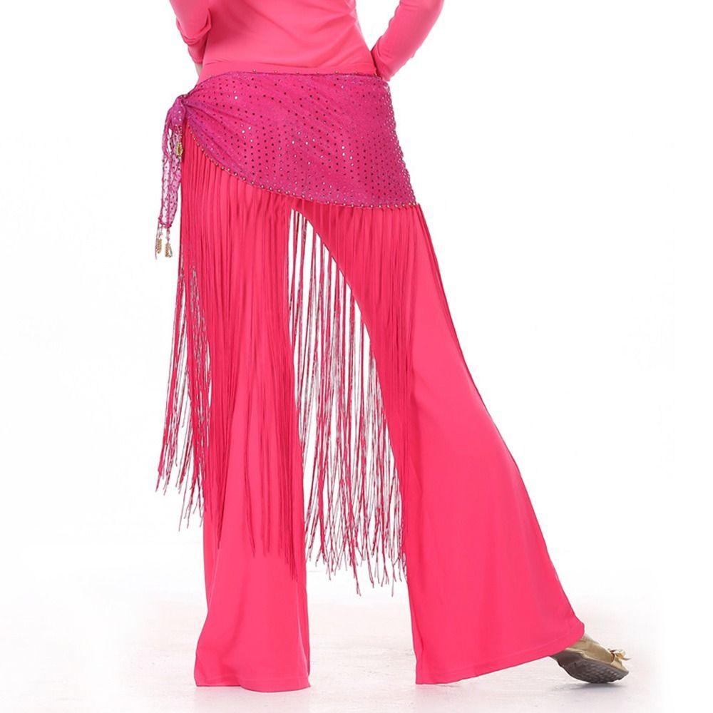 Fashion Sequins Tassels Belly Dance Belt Jazz Dance Street Dance Triangle Hip Scarf Show Costumes Shiny Waist Chain for Women