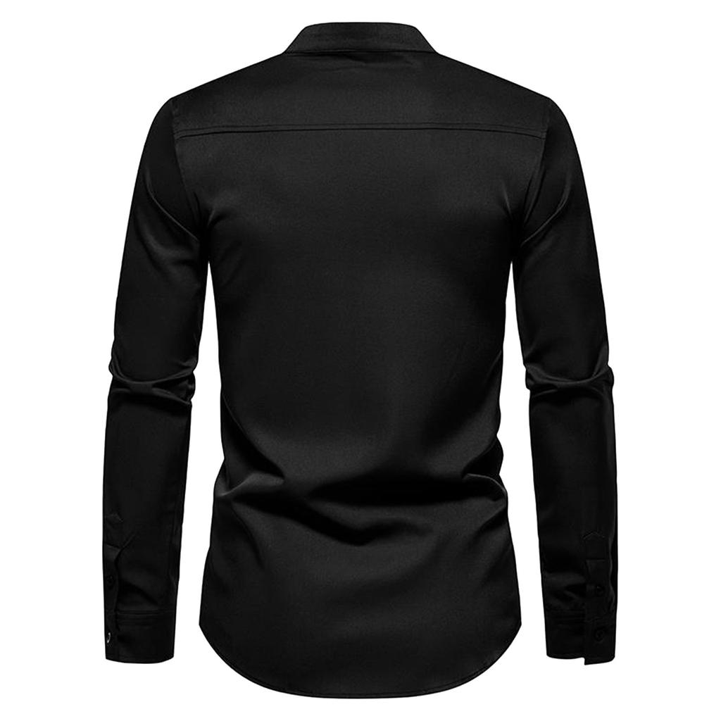 Fashion New European And American Fashion Flower Gilding Print Men's Long Sleeve Shirt