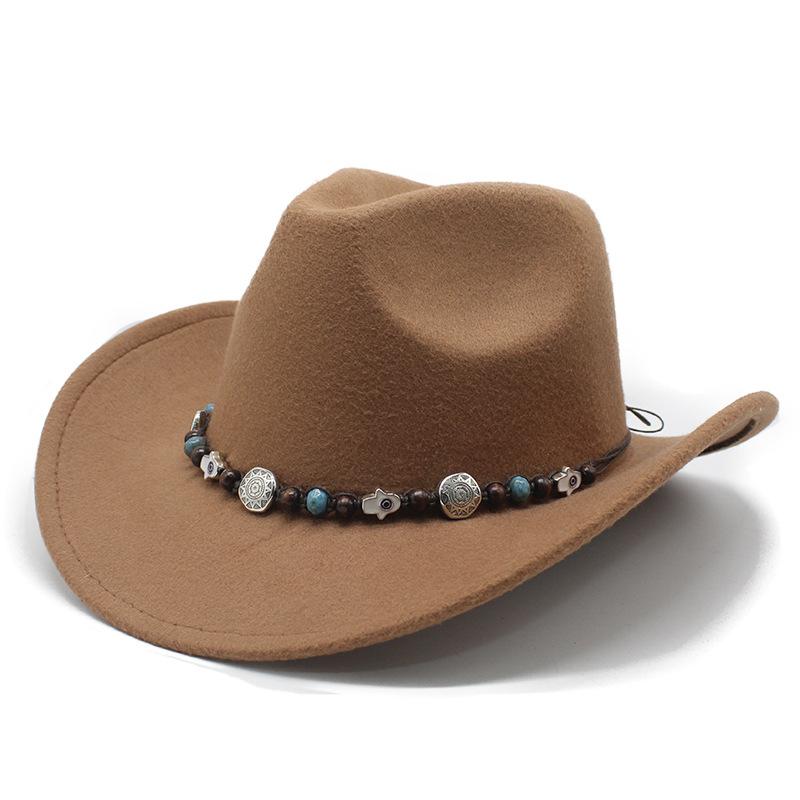 Western Cowboy Hat Felt Hat Ethnic Style Men And Women Tibetan Tibetan Upturned Edge Hat