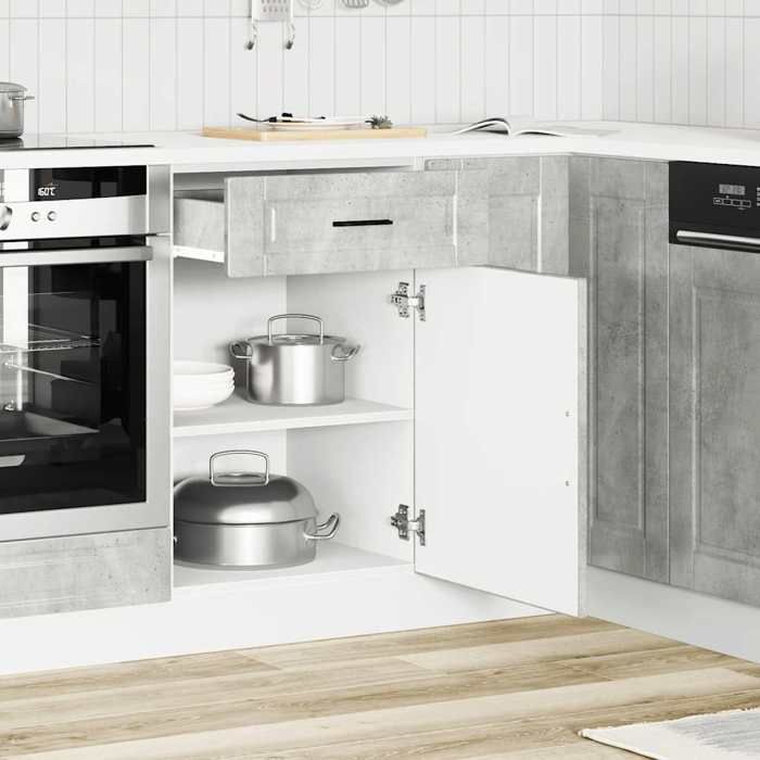 VidaXL Armoire de cuisine Porto gris béton bois d'ingénierie 853961