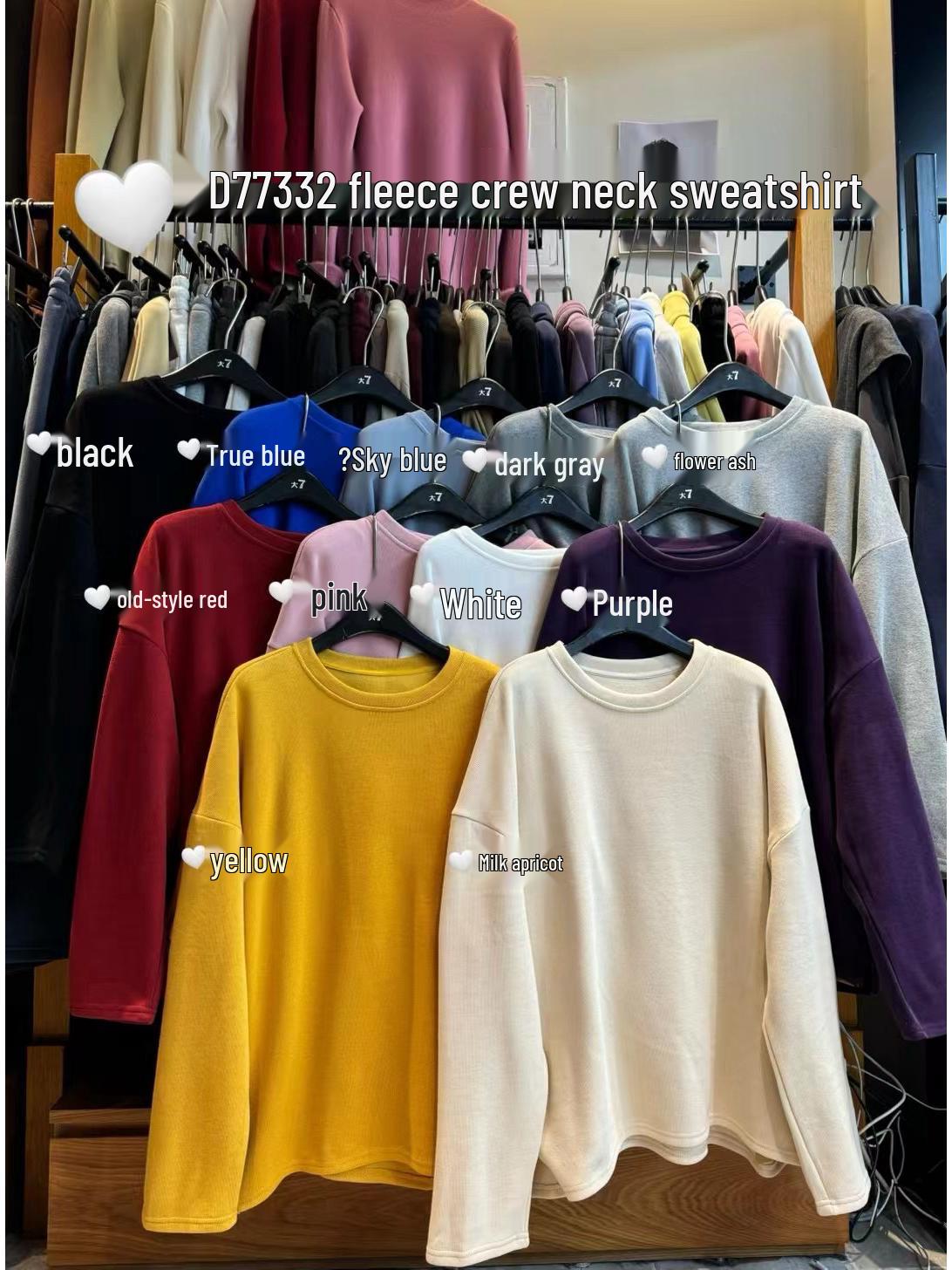 

Женский флисовый свитшот свободного кроя с круглым вырезом - Корейский стиль, Большой размер, Повседневная зимняя одежда White