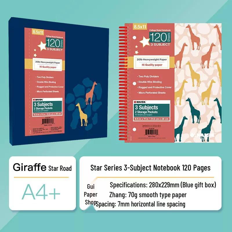 Kaisa American Inspiration Spiral Notebook - Sectioned for College and Graduate Exams, Loose-leaf
