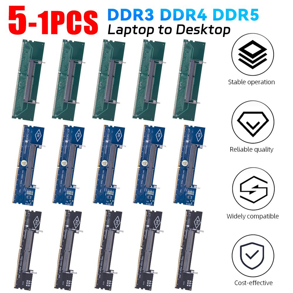 5-1PCS DDR3 DDR4 Laptop To Desktop Memory Adapter Card SO-DIMM To PC DIMM Card Connector Card Memory Stick RAM Connector Adapter