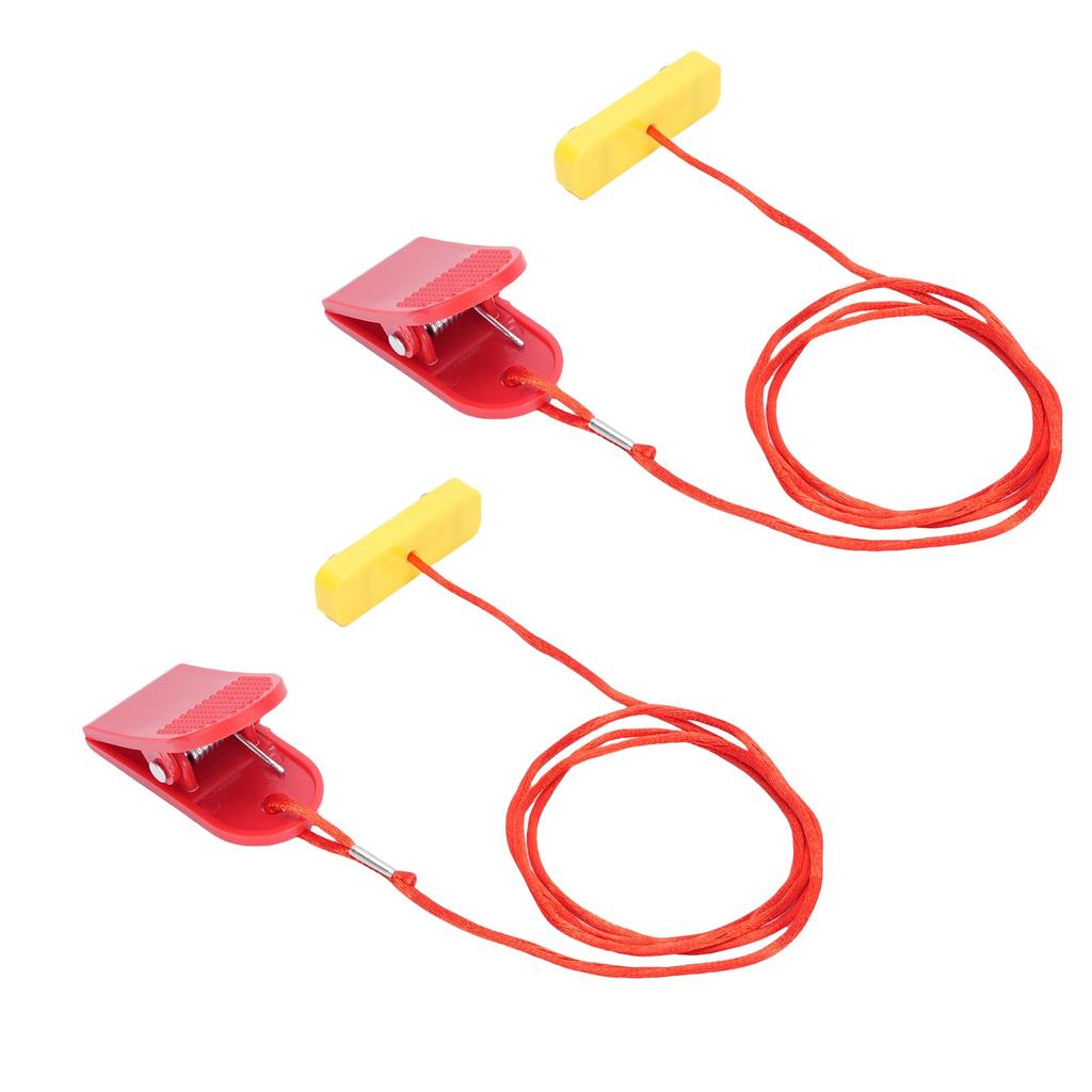 2 Pcs Treadmill Emergency Stop Switch 53x16mm Rectangular Dual Insert Treadmill Safety Key with Clamp
