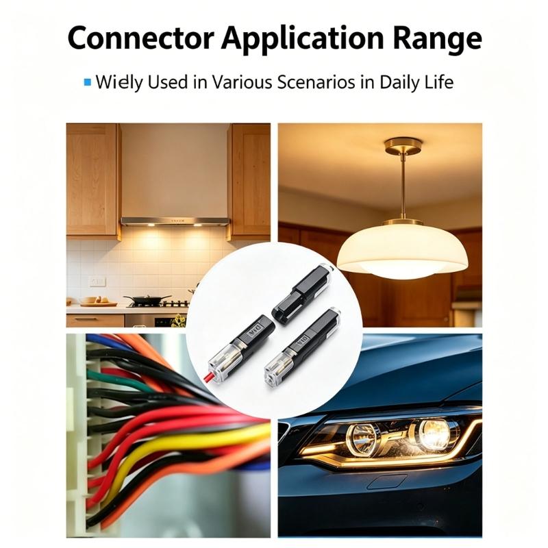 Quick Connection Cable Connector Easy and Quick Wiring Pluggable LED Wire Connector Single Wire Plug in Connector
