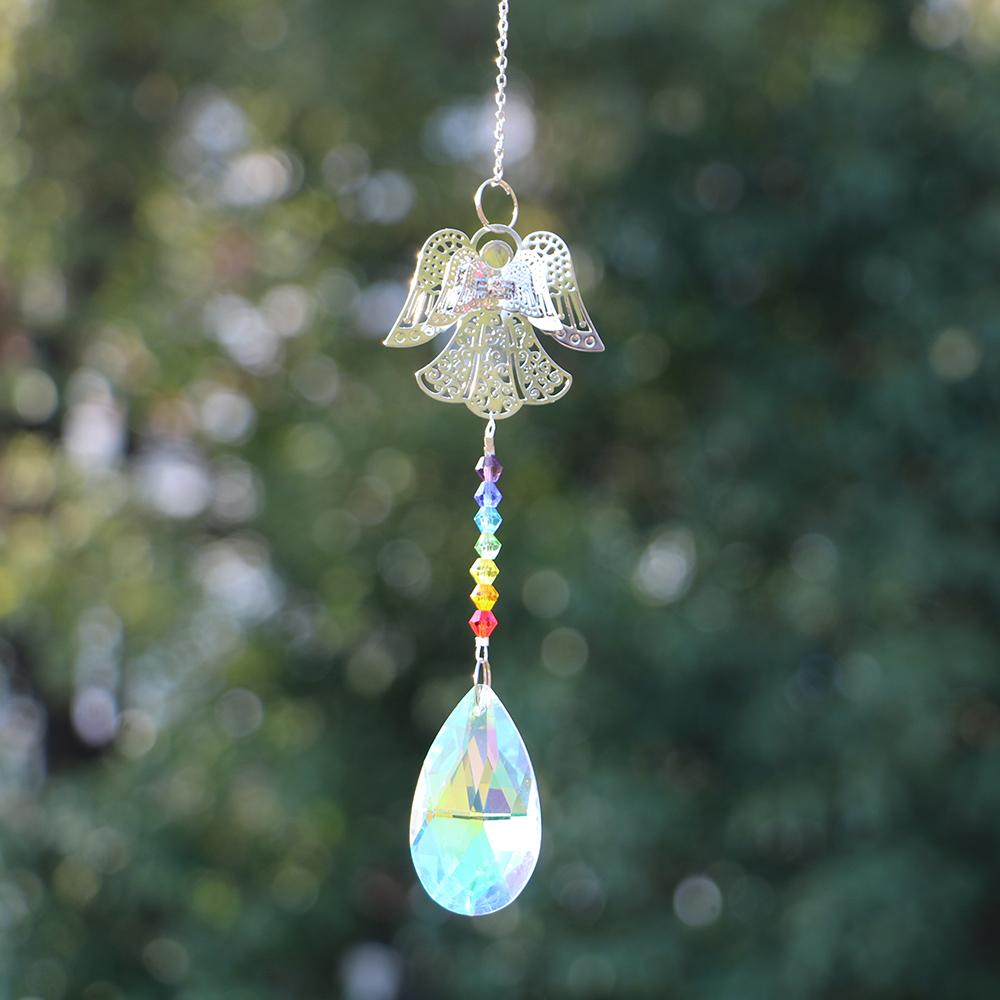 Angel Crystal Suncatchers Window Sun Catchers Rainbow Maker Hanging Crystal Prisms Pendant Home Garden Ornament