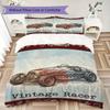 Vintage Sports Pattern Bedding Uilt Set Uilt Cover Pillowcase Home Decoration Birthday Gift (1 * Duvet Cover + 2 * Pillowcase Without Core)