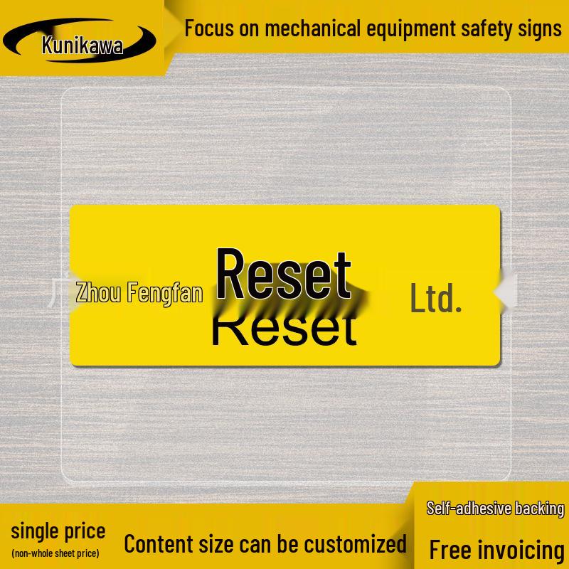 Waterproof Self-Adhesive Safety Label for Mechanical and Electrical Equipment