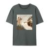 Mythical Oil Painting Cat Funny Fun White Casual Tshirt Mens and Womens Luxury Brand Top