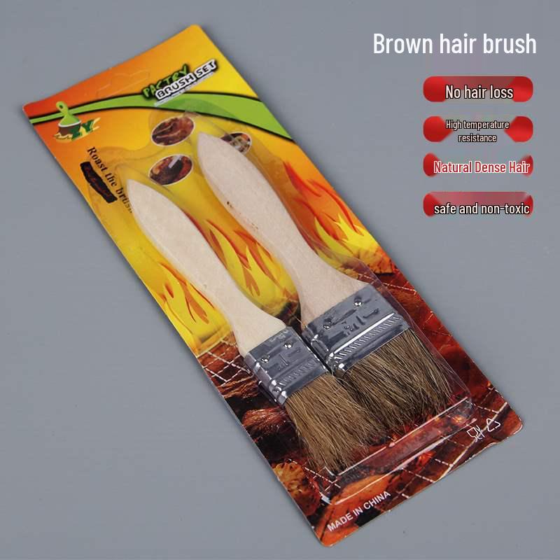 

Barbecue Oil Brush with Hog Bristles and Wooden Handle - Seasoning and Cooking Tool