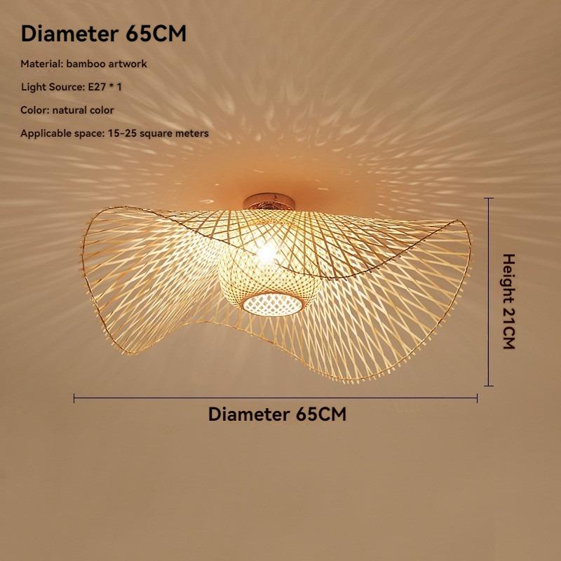 Hand Knitte Bamboo Art Ceiling Chandelier light Restaurant Creative Indoor Ceiling Hanging Lamp E27 Home Decor Lighting Fixtures