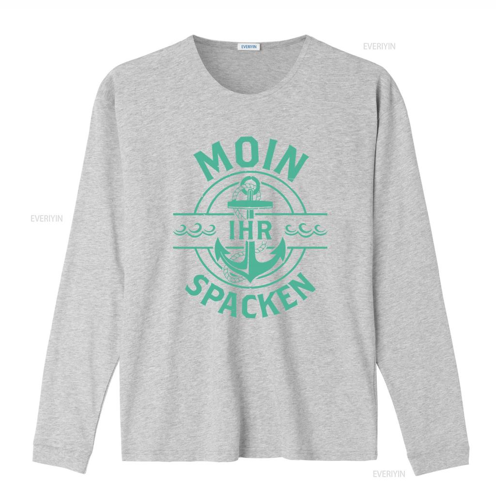 Moin Ihr Spacken Anchor Design T Shirt Fun Funny Sayings Girlie vintage Washed designer clothes fashion Stylish homme Unisex