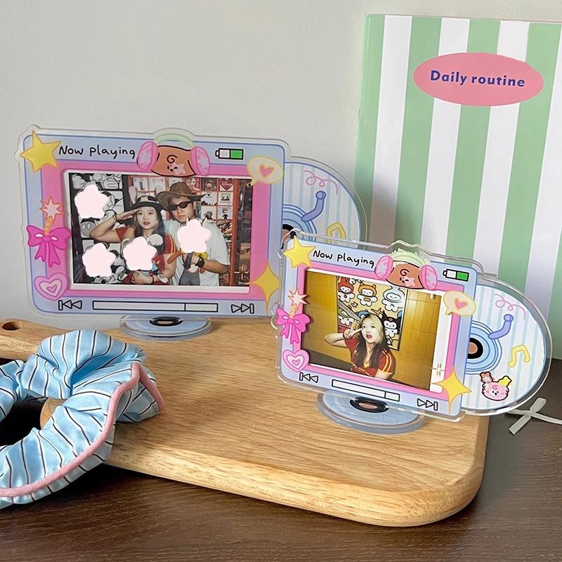 Hello Kitty 3inch Photocard Holder Kpop Card Acrylic Display Stand Cute KT Photo Frame Cartoon Style Photocards Protect Stands