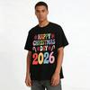 2026 Happy Christmas Day Graphic Casual Holiday Sweatshirt Pure Cotton T-shirt