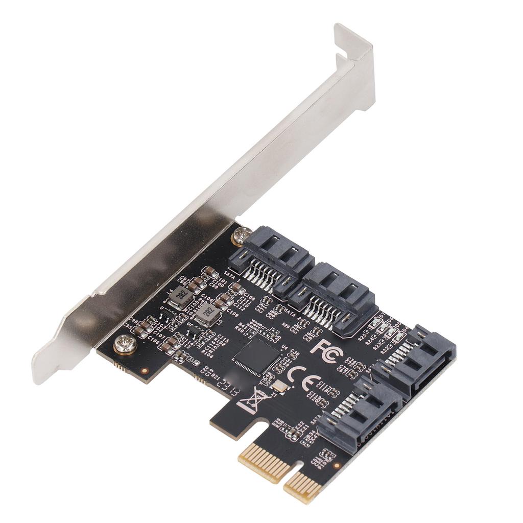 PCIe 3.0 X1 to 4 Port SATA3 Adapter Card Professional High Speed Transmission PCI Express X1 Controller Card for