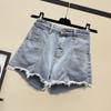 Denimshorts Kvinnelig Tidevann Vår og sommer Ny koreansk Loose Show Slank midje Dameshorts for hele menneskeheten Bermuda