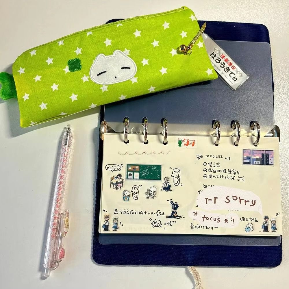 Mesh Multilayer Stationery Bag Star Pattern Pen Pouches Stars Pencil Case  School Supplies