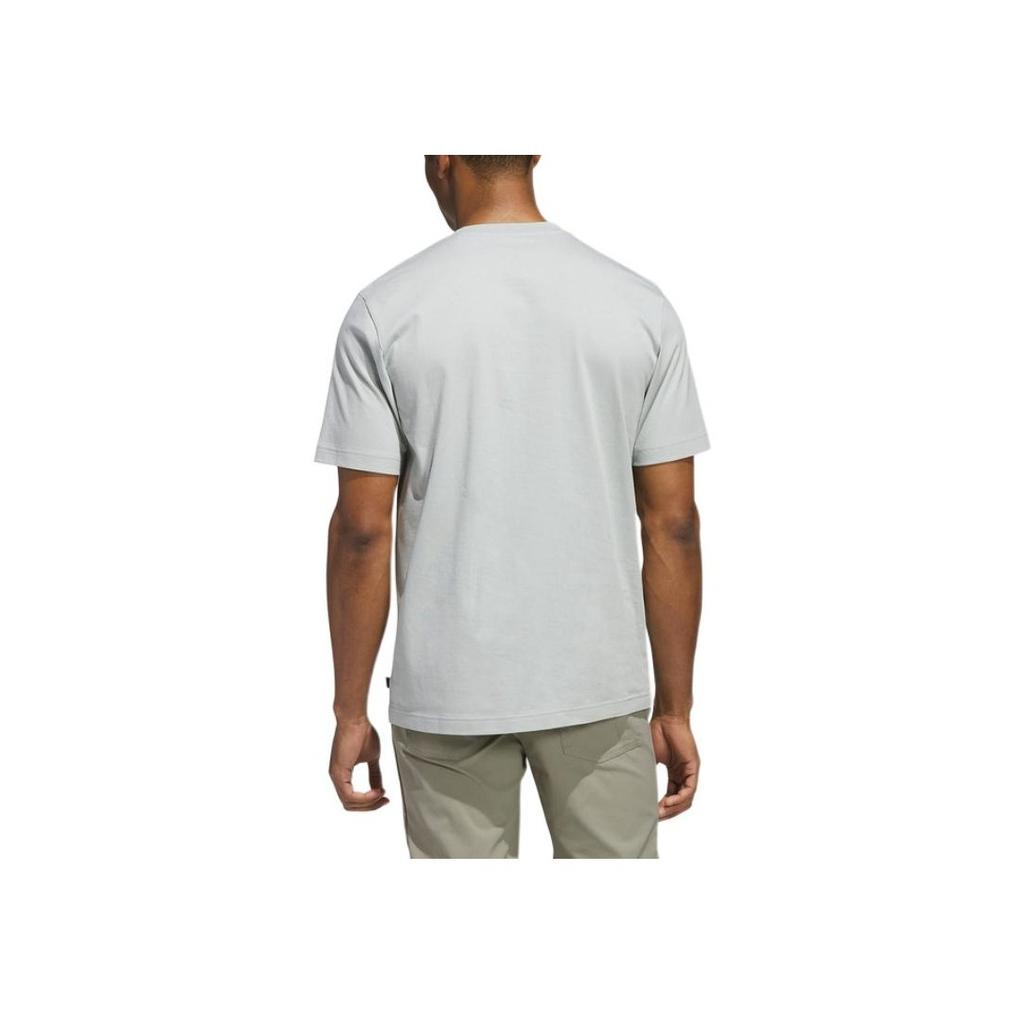 Adidas Round Neck Breathable Versatile Sports Casual Short Sleeve T-Shirt Men Tops Gray JI9462