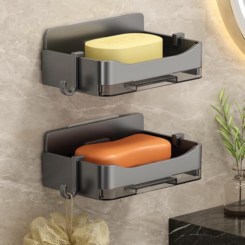 Wall-Mounted Punch-Free Soap Holder: High-End Drainage, Double-Layer Design Prevents Water Accumulation In Bathrooms.