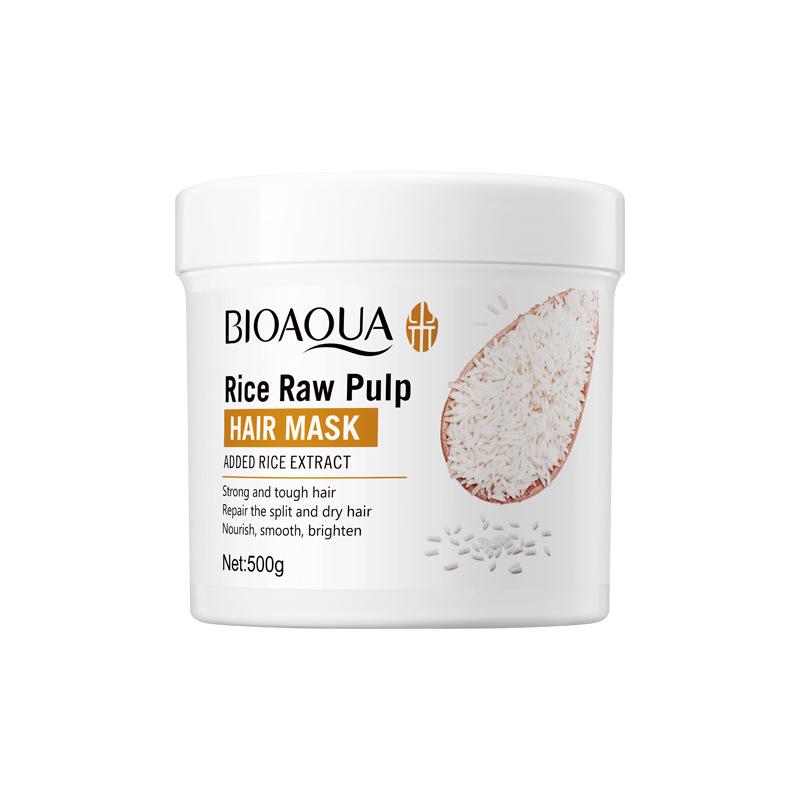 BIOAOUA Ensemble de Soins Capillaires à l'Essence de Ferment de Riz: Shampooing, Masque capillaire, Après-shampoing