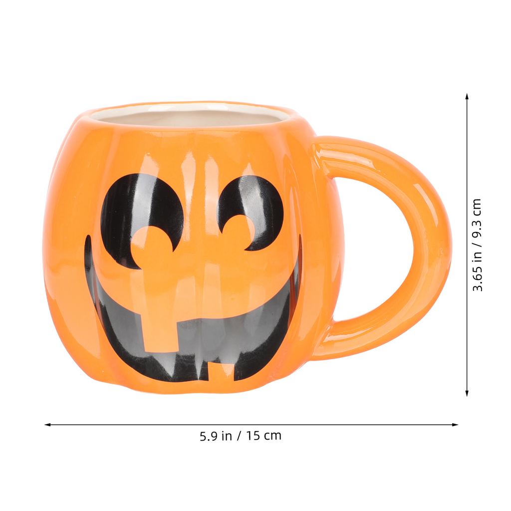 Pumpkin Face Ceramic Mug Creative Pumpkin Coffee Cup Decorative Water Cup Perfect for Home Office Halloween