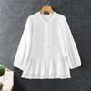 ZANZEA Women Vintage Round Neck Long Sleeve Lace Shirts
