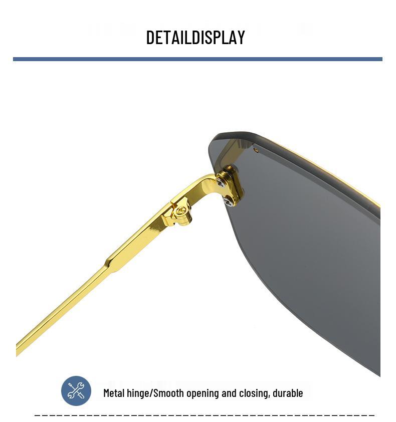 Trendy Metal Rivet Frameless Sunglasses for Men & Women