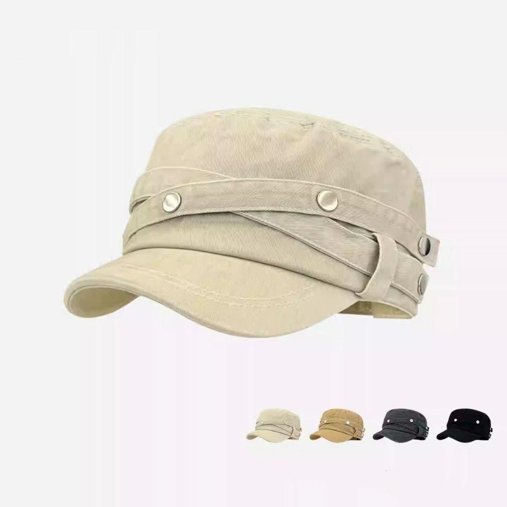 Y2k Rivet Flat Top Hat Spice Girls Retro Baseball Cap Casual Equestrian Hat Ladies